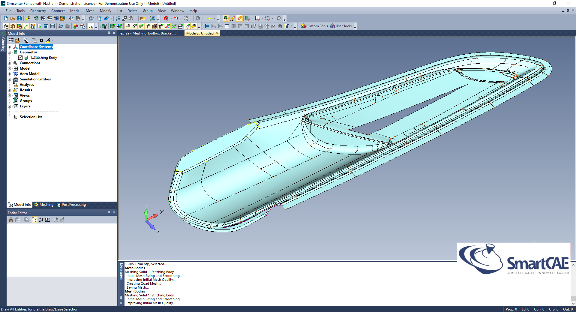 femap mesh bodies shell