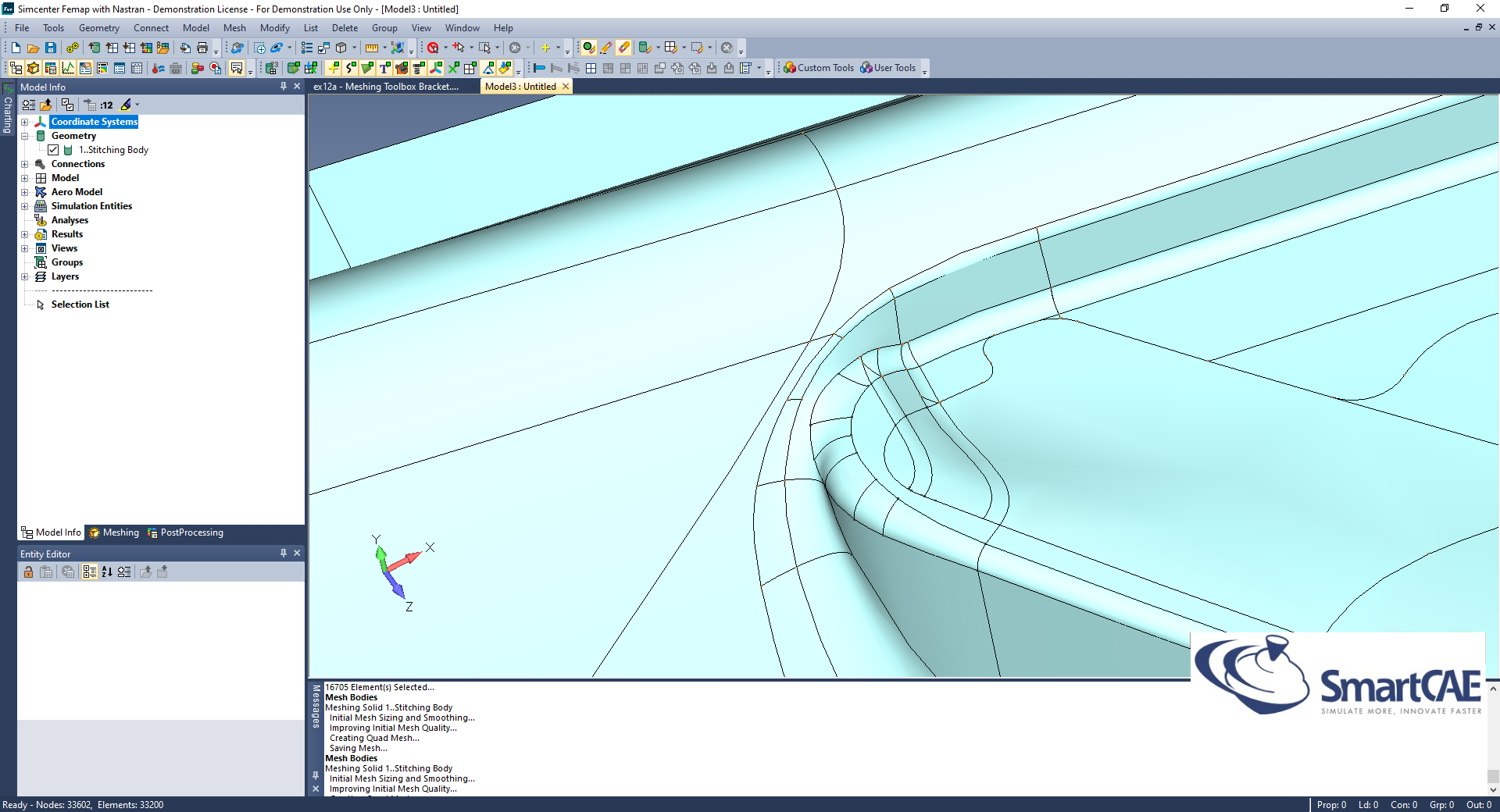 femap mesh bodies shell