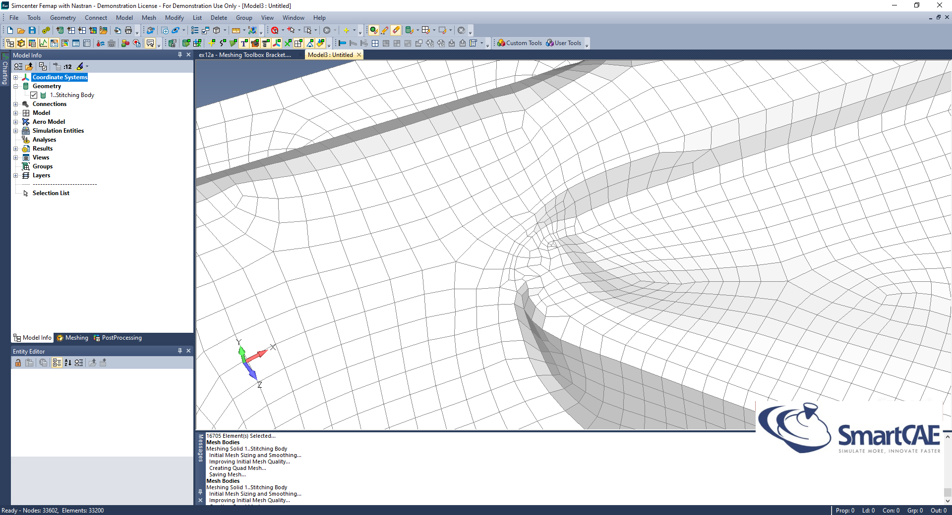 femap mesh bodies shell