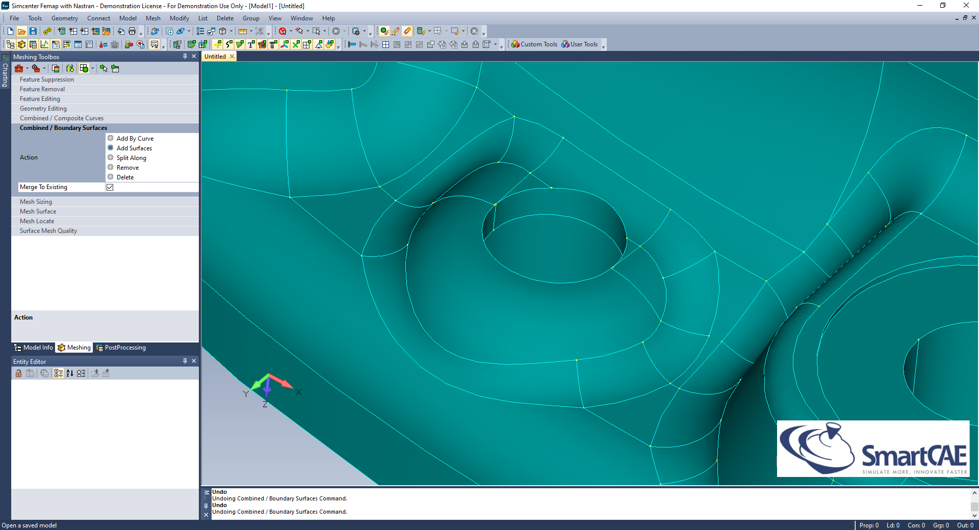 femap meshing toolbox combine boundary surfaces