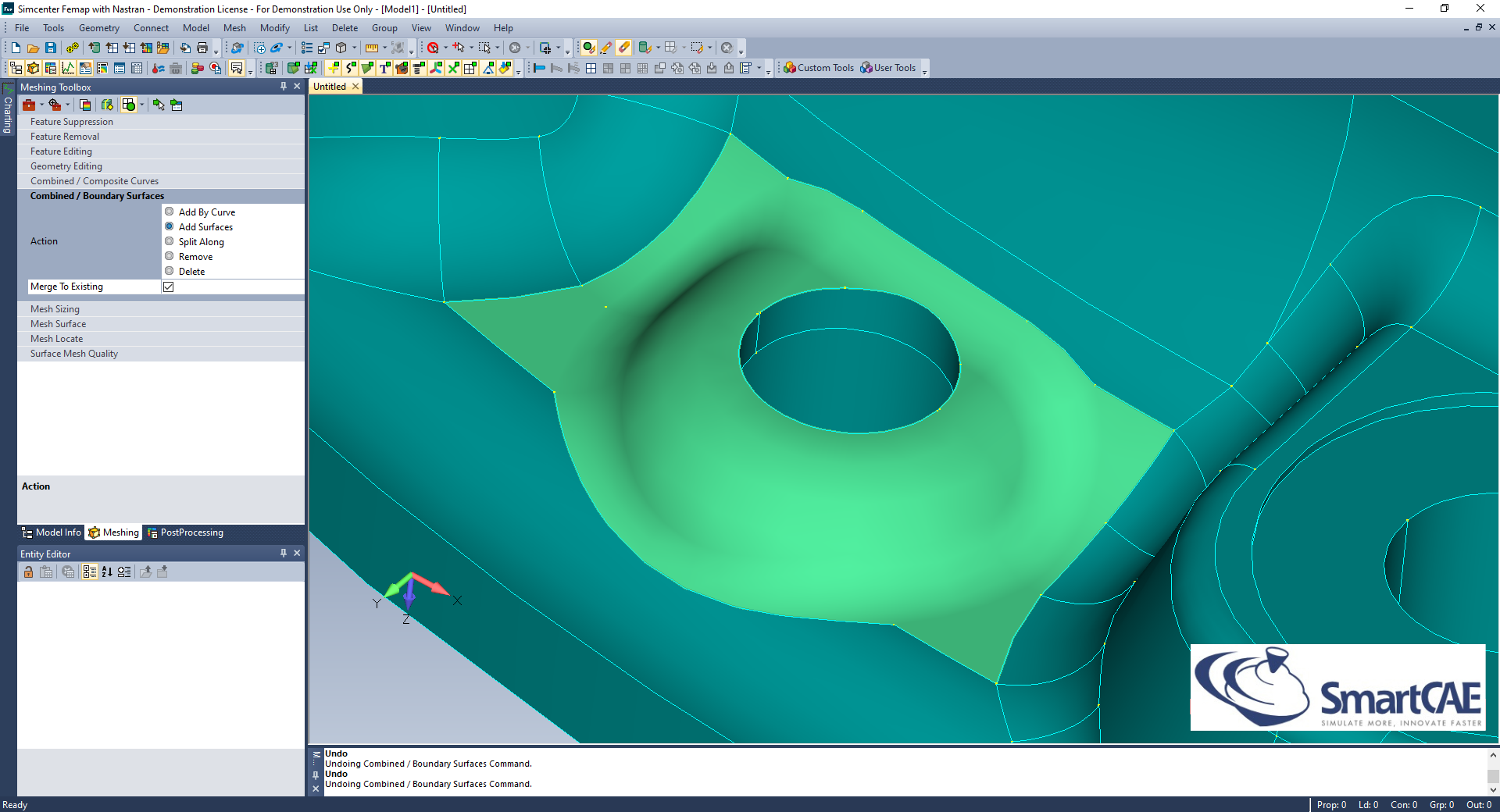 femap meshing toolbox combine boundary surfaces