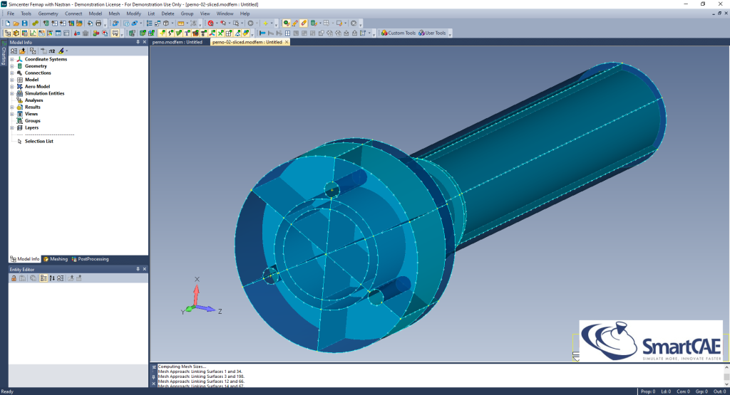 hexa mesh split solid femap