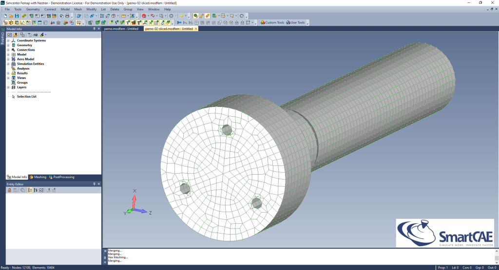 hexa mesh split solid femap