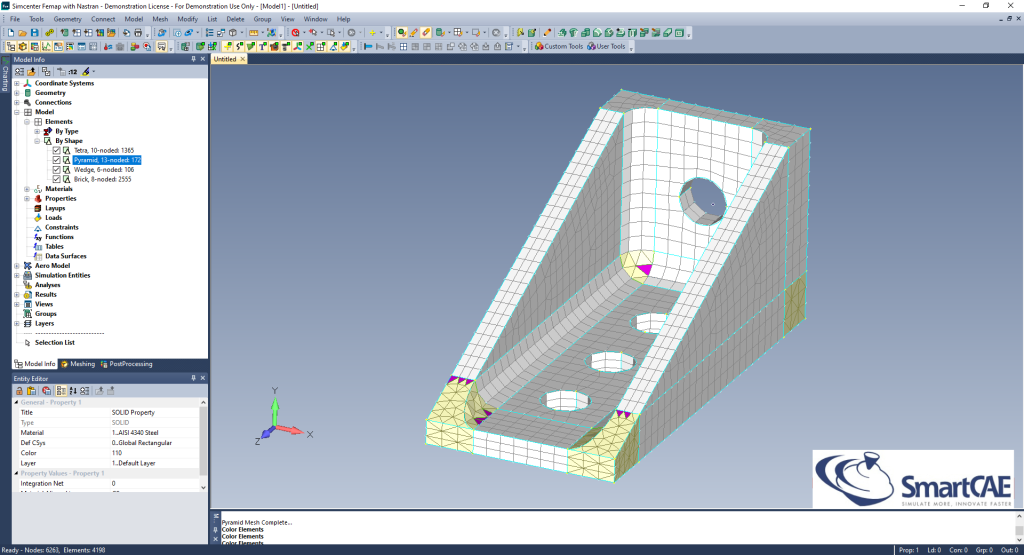 hexa mesh split solid femap