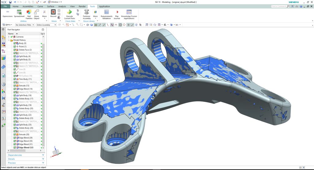 Figura 5 – Interpretazione CAD dell’ottimizzazione topologica